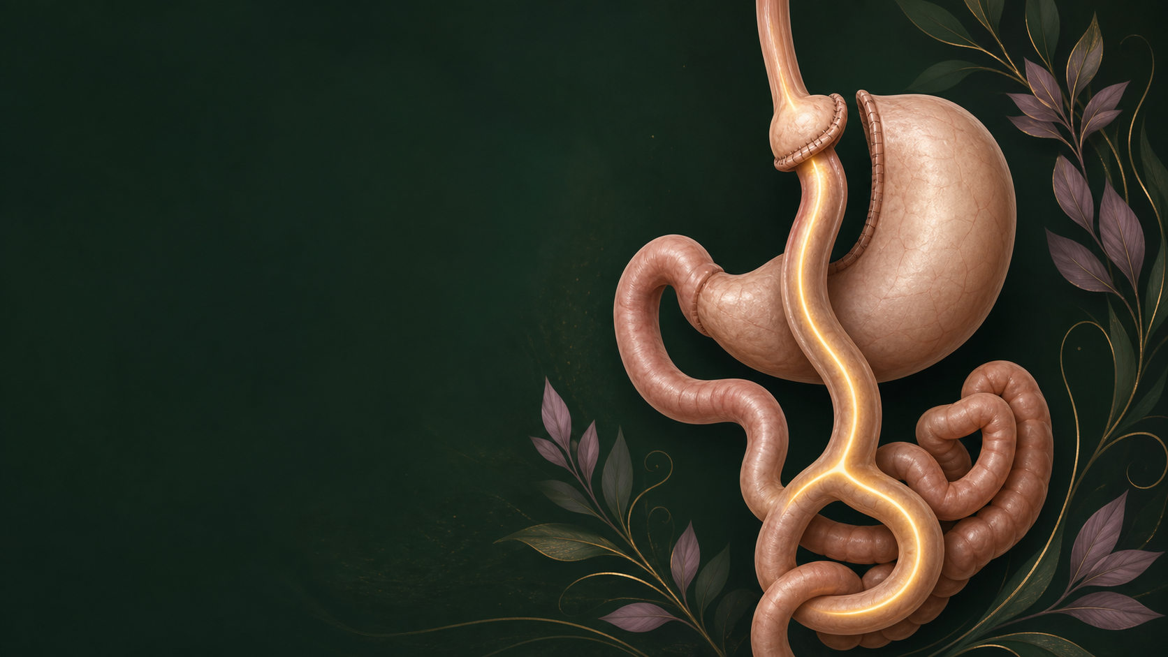 Ilustração médica de bypass gástrico em Y de Roux